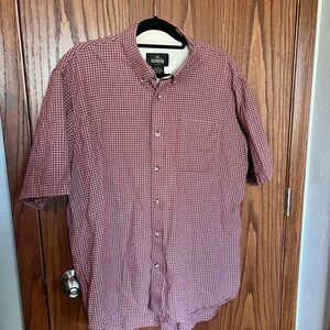 RedHead Men's Red Checkered Button Down Shirt